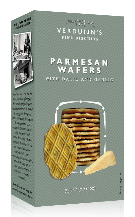 Waffeln mit Parmesan und Basilikum