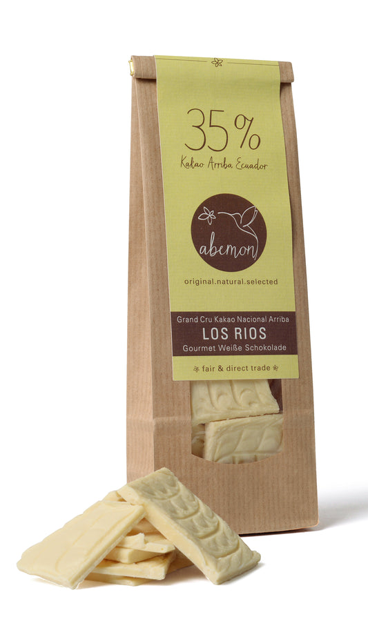 Gourmet Edelweiße-Schokolade 35% Kakao Nacional Arriba LOS RIOS