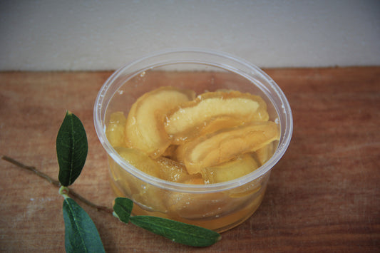 Mostarda mit Apfelspalten- kandierte Äpfel in Senfsirup